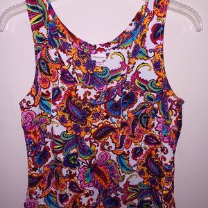 Merona sleeveless tank top shirt Women's size XS  colorful w/paisley print!